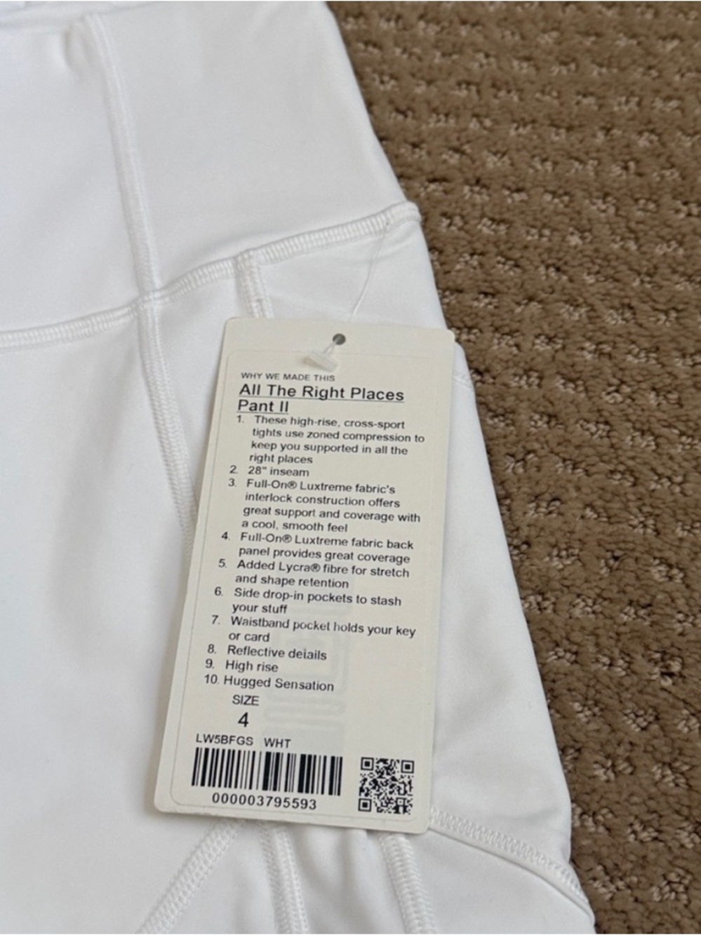 NWT 🍋 Lululemon 🍋 All The Right Places Pant II White Size 4 - Picture 3 of 11